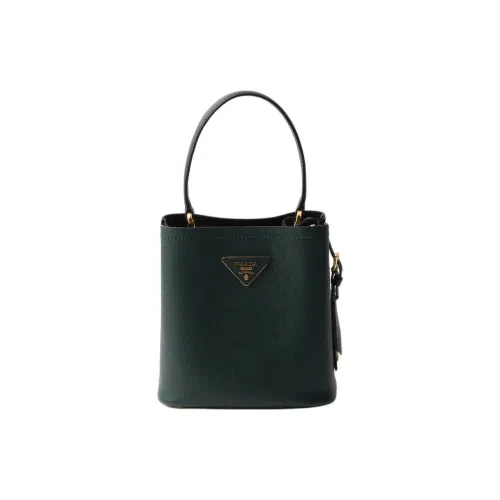 PRADA PanierSaffiano Телячья кожа Ведрообразная сумка Сумка через плечо Мини сумка Женская Жадеит Зеленый