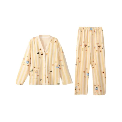 ZAO FU NIAO Пижамный комплект женский сырно-желтый