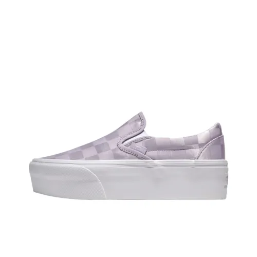Vans CLASSIC Slip-On Low Top Скейтборд Кроссовки Женские Светло-фиолетовые
