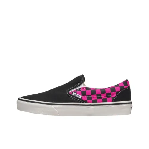 Vans CLASSIC Slip-On Low Top Скейтборд Кроссовки Унисекс Черный Розовый