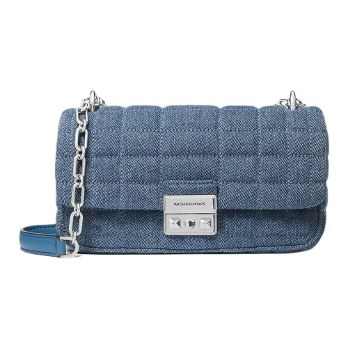 MICHAEL KORS Tribeca Хлопок Плечевая сумка Маленькая Женская Синяя