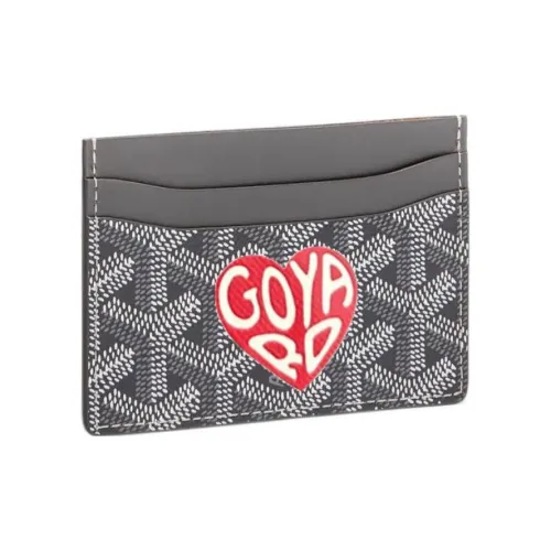 GOYARD Saint Sulpice Холст с кожей Картхолдер Картхолдер Унисекс Серый Красный Маленькое сердце