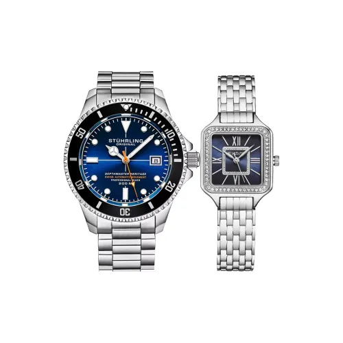 STUHRLING Diver Collection Механические автоматические часы корпус из нержавеющей стали ремешок 42 мм синий циферблат унисекс