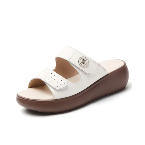 Reivanti ПУ (полиуретан) Полиуретан Подошва Устойчивые Слипоны Женские Бежевые