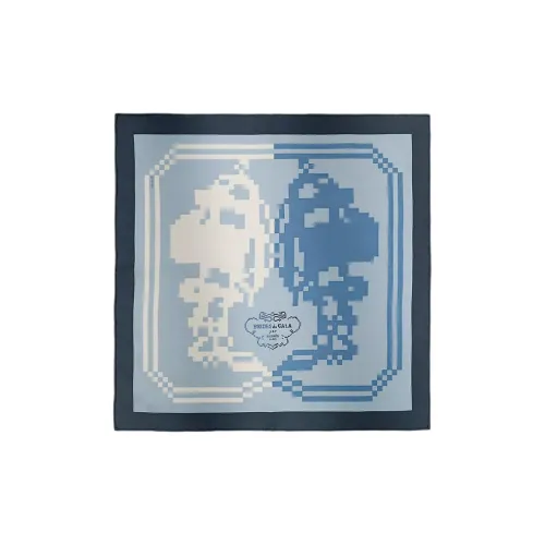 HERMES Тутовый шелк Шарфы Мужской Небесно-голубой