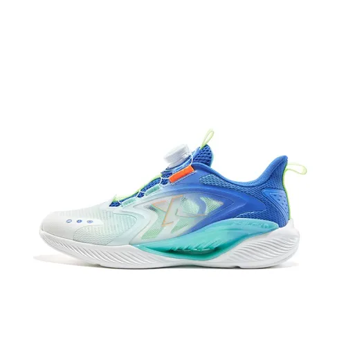 XTEP Qing Feng 5,0 Slip-on Резиновые амортизаторы Низкий Топ Детская Беговая Обувь Белый Синий