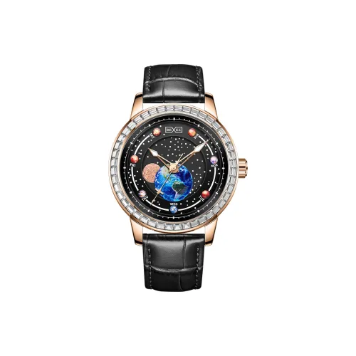 BEXEI Zodiac Collection Механические часы Кожаный ремешок Часы для мужчин Черный циферблат