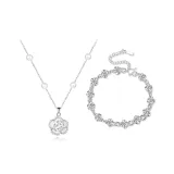 Розовый браслет + ожерелье (набор)