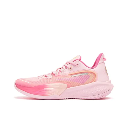 QIAODAN Амортизация Покрытие Отскок Анти-Твист Дышащий Резистентный Низ Топ Баскетбольные кроссовки Мужской Розовый