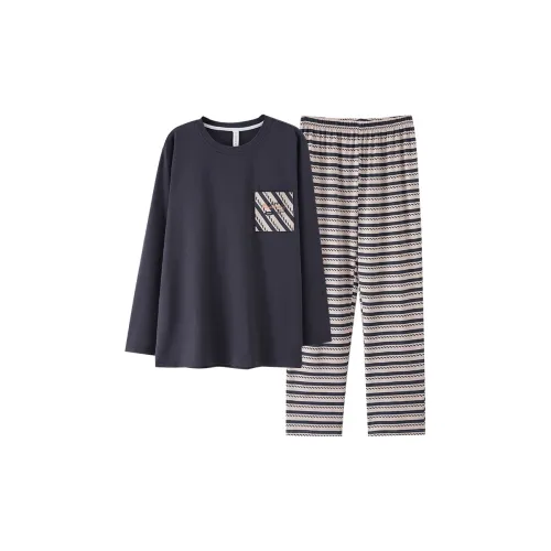 Qin Jing Пижамный комплект Унисекс Серый