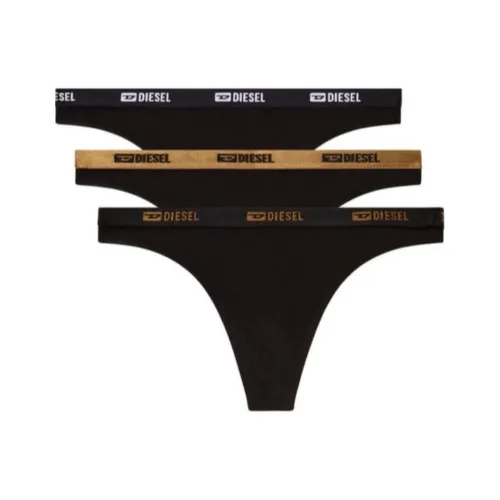 DIESEL 3 Pack Черный+Синий+Золотой Женские Стринги