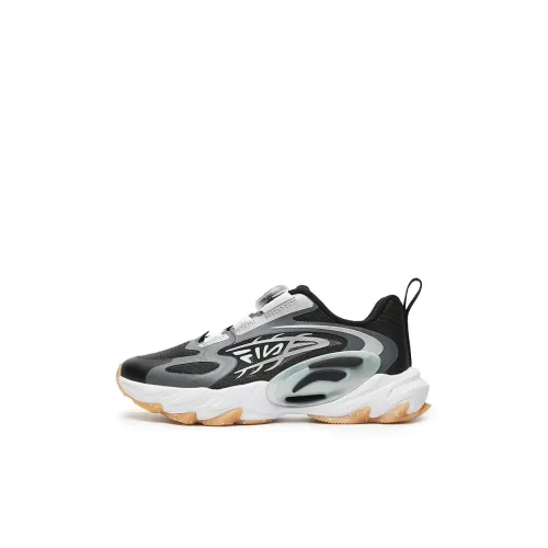 FILA KIDS Легкий Шокабсорберы Низкий Топ Беговые кроссовки Черный Серый Замковая Детский