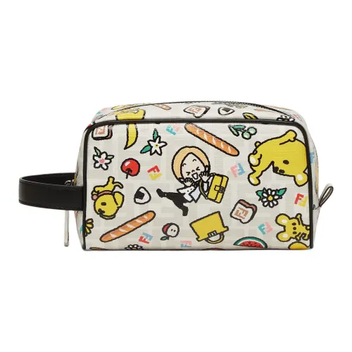 FENDI Baguette Полиуретан Косметичка Маленькая Унисекс Белая и Многоцветная