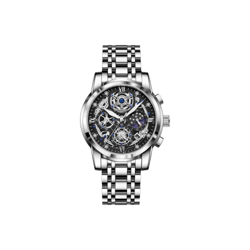 POEDAGAR Кварцевый механизм ремешок из нержавеющей стали мужские часы белый циферблат