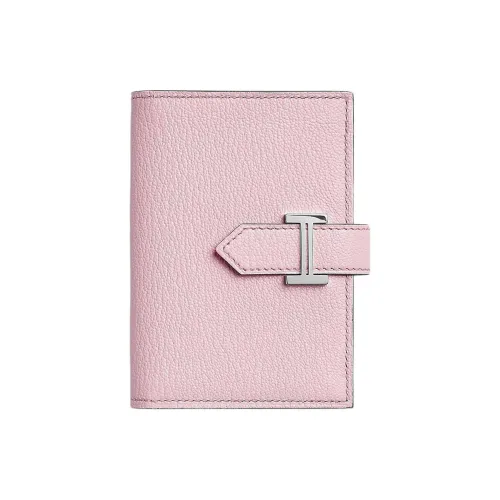 HERMES Bearn Mysore Шевро Картхолдер Женский Розовый