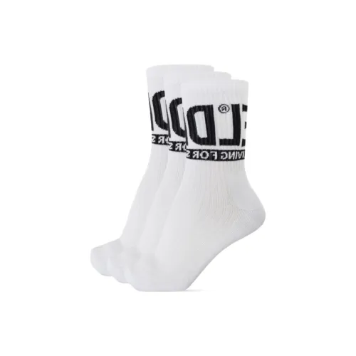 DIESEL High Socks Men's 3 Pack White DIESEL Высокие носки Мужские 3 упаковки Белый