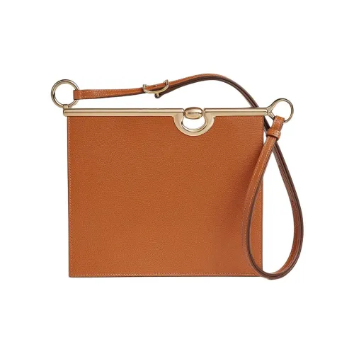 HERMES Mors De Bride Chamkila шевро Сумка через плечо Женская 9Y Pain D'Épice Цвет имбирного печенья