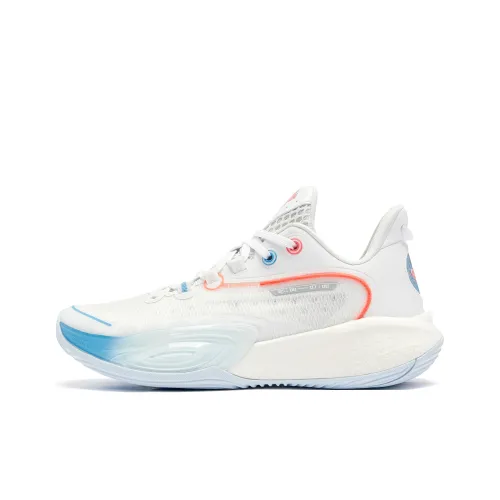 QIAODAN Амортизация Покрытие Отскок Анти-Твист Дышащий Резистентный Низ Топ Баскетбольные кроссовки Мужские Белый Синий