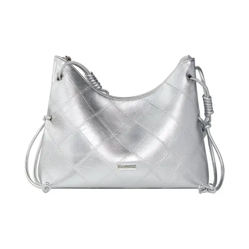 teenmix Сумка из коровьей кожи с синтетической кожей сумка через плечо сумка на плечо стандартная женская черная космический серебряный экрю