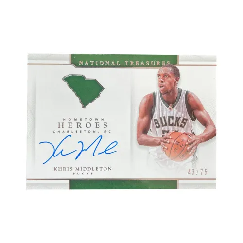 PANINI 2016-17 National Treasures Collection Крис Миддлтон Милуоки Бакс 43 75 Дом Герой Золотой Parallel Игрок Карта