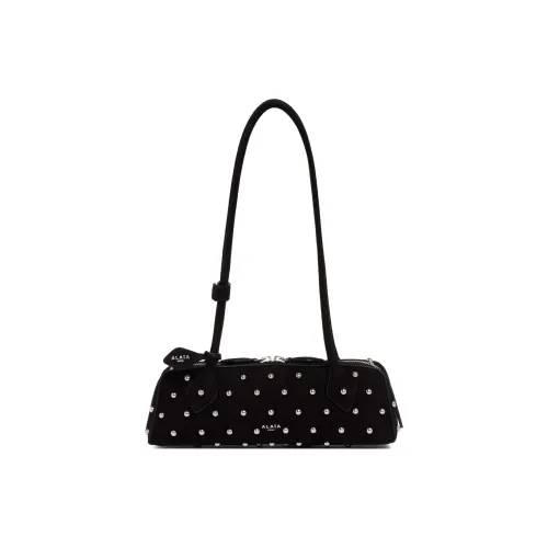Alaia Кожа Сумка на плечо Колбасная Собака Сумка Багетная сумка Сумка на плечо Средний Женские Черный