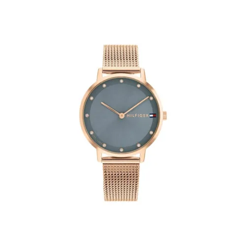 Tommy Hilfiger Женские часы Кварцевый механизм Ремешок из нержавеющей стали 35 мм Синий циферблат