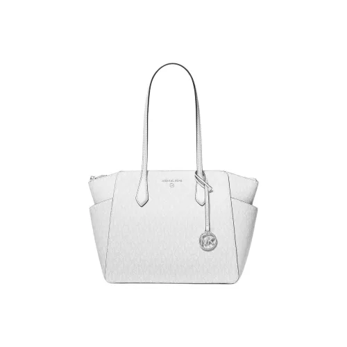 MICHAEL KORS Marilyn Холст Тоут Сумка Сумка для покупок Сумка через плечо Средняя Женская Белая