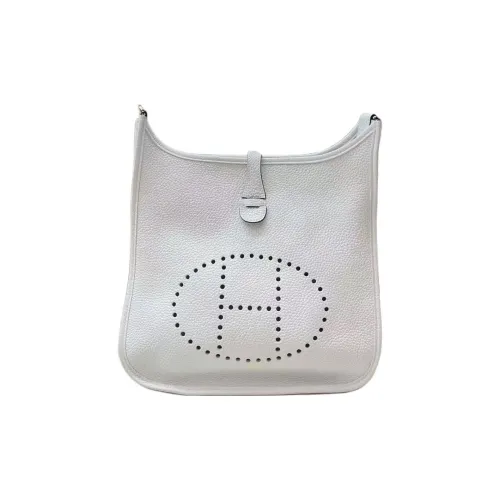 HERMES Evelyne Clemence Bullock Кожа Сумка через плечо Сумка на плечо Женская 0U Новая Белая Серебристая Белая