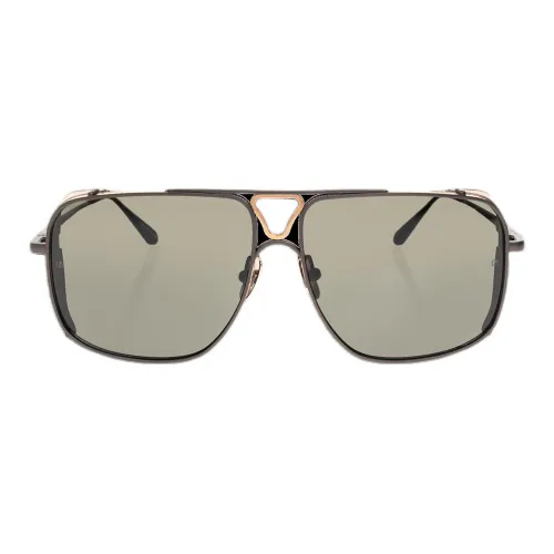 Linda Farrow Титан 22K Gold Nickel Titanium Alloy Aviator Sunglasses Men's Gold