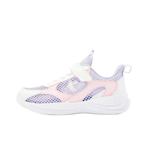 QIAODAN Устойчивый к истиранию Низкий Топ Детская Беговая Обувь Капок Фиолетовый Джордан Белый