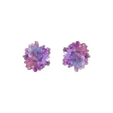 Серьги-гвоздики фиолетового кристалла с цветочным дизайном
