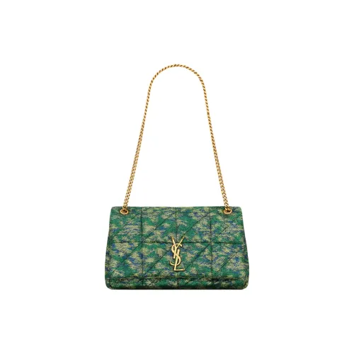 SAINT LAURENT Jamie Переработанный полиэстер Сумка через плечо Средняя Женская Зеленая