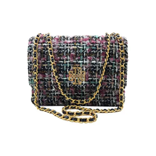 TORY BURCH Britten Твидовая сумка через плечо среднего размера женская черная многоцветная