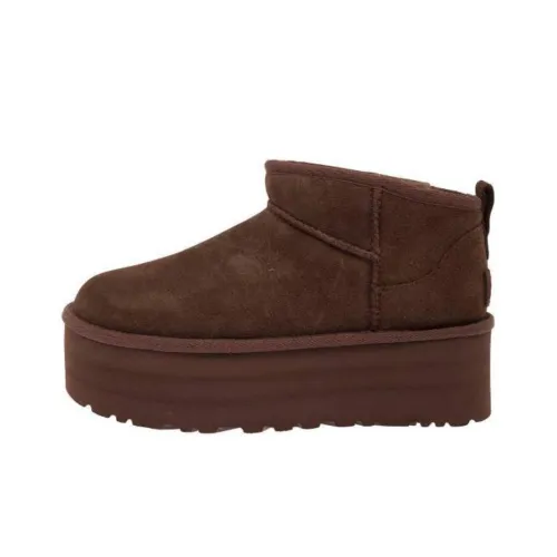 UGG CLASSIC ULTRA MINI Термический Устойчивый к истиранию Короткий Снегобут Женские Коричневый