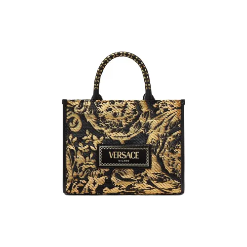 FANSIZHE Barocco Вискоза Тоут Сумка Сумка для покупок Сумка на плечо Сумка Маленькая Женская Черная и Золотая