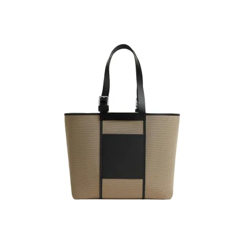 HERMES Etriviere Pocket Goeland Холст Hunter Телячья кожа And Swift Телячья кожа Сумка Женская Бежевый Черный