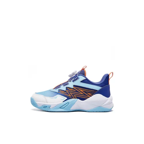 Слэм-данк Мастер MID Топ Детские баскетбольные кроссовки Синий-фиолетовый Белый Kids