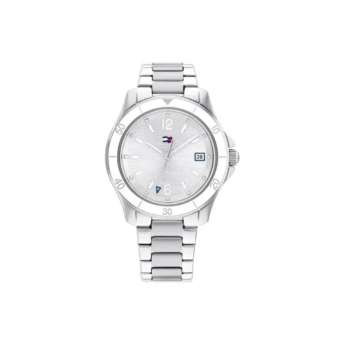 Tommy Hilfiger Женские часы Кварцевый механизм Ремешок из нержавеющей стали 36 мм Серебристый циферблат