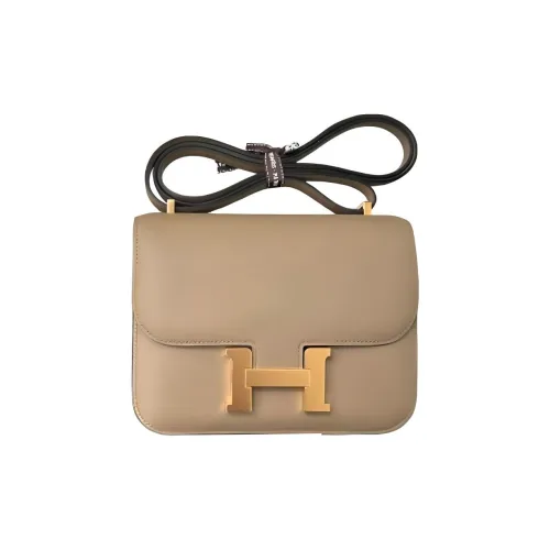 HERMES Constance Swift Кожа Сумка через плечо Мини Женские 8Q Бежевый MARFA Бежевый