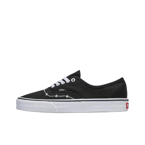 Vans Authentic Low Top Скейтборд Кроссовки Унисекс Черный Белый