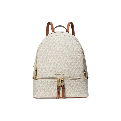 MICHAEL KORS Покрытый холст Рюкзак Большой Женский Ванильный Белый