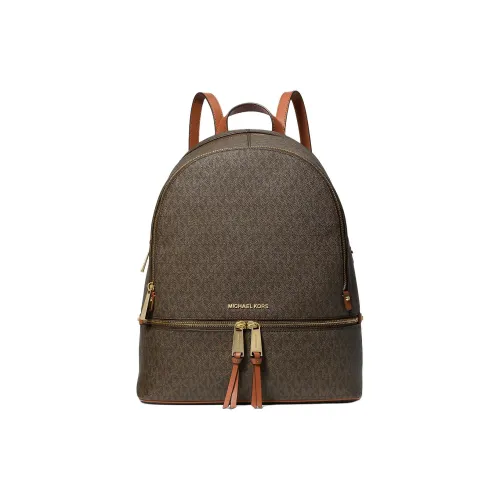 MICHAEL KORS Покрытый холст Рюкзак Большой Женский Коричневый