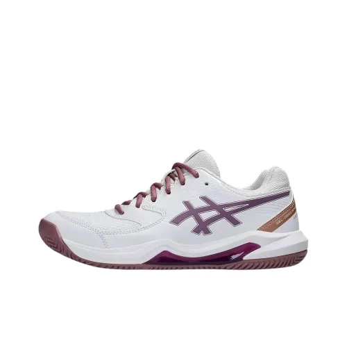 Asics Гель Dedicate 8 Амортизация и Устойчивость к Износу Покрытие Низкий Топ Кроссовки для Тенниса Женские Белые