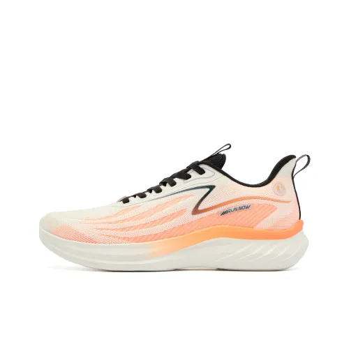 QIAODAN Амортизаторы Shock Slip-resistant Abrasion-resistant Низкий топ Повседневные Беговые кроссовки Мужские Бежево-оранжевые