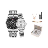 Стальной браслет Глубокий черный + Стальной браслет Натуральный белый [Корона Коробка]