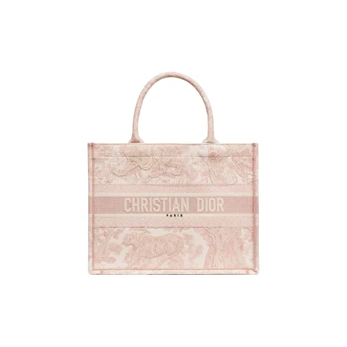 DIOR BookTote Хлопок Тоут Сумка Сумка для покупок Сумка среднего размера Женская Розовая
