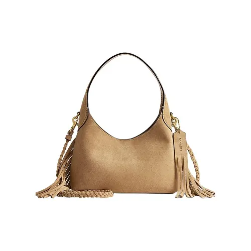 COACH Brooklyn Замша Одно Плечо Сумка Маленькая Женская Коричневая