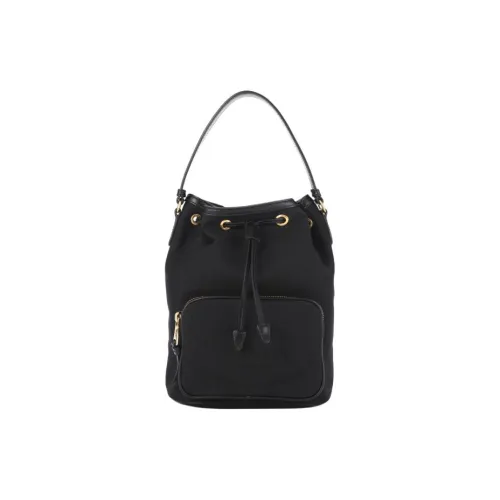 PRADA Ткань Ведрообразная Сумка Сумка через плечо Сумка для женщин Черная