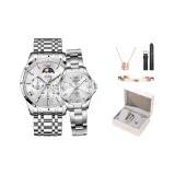 Стальной браслет, натуральный белый, парные часы [Корона, коробка]