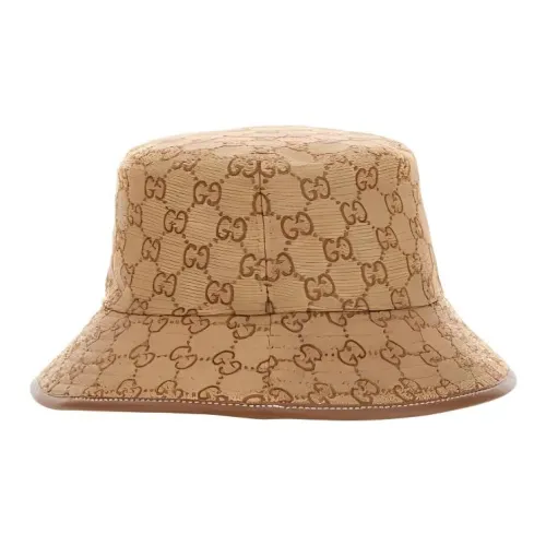 GUCCI Полиамид Cotton Bucket Hats Женские Коричневый